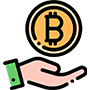 ícone de mão com moeda